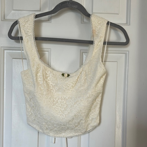 Victoria + Sophia cream lace corset top XS - Picture 1 of 4